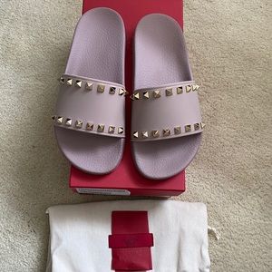 Valentino Rockstud Slides - Poudre size 37